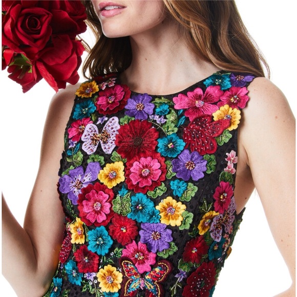 ALICE + OLIVIA Lindsey Embroidered Pouf Dress - Picture 6 of 15